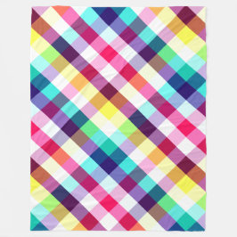 Funky Rainbow Kariertes Muster Große Fleece-Blanke Fleecedecke