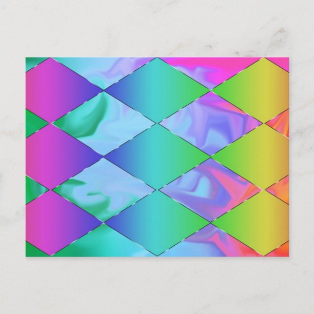 Funky Rainbow Postcard Postkarte (Vorderseite)