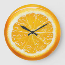 Funky Realistic Orange Slice Wall Art Clock
