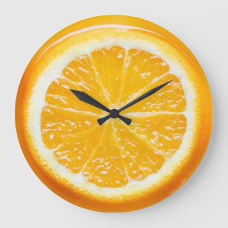 Funky Realistic Orange Slice Wall Art Clock Große Wanduhr