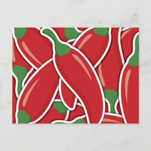 Funky red Chili Paprikaschoten Postkarte