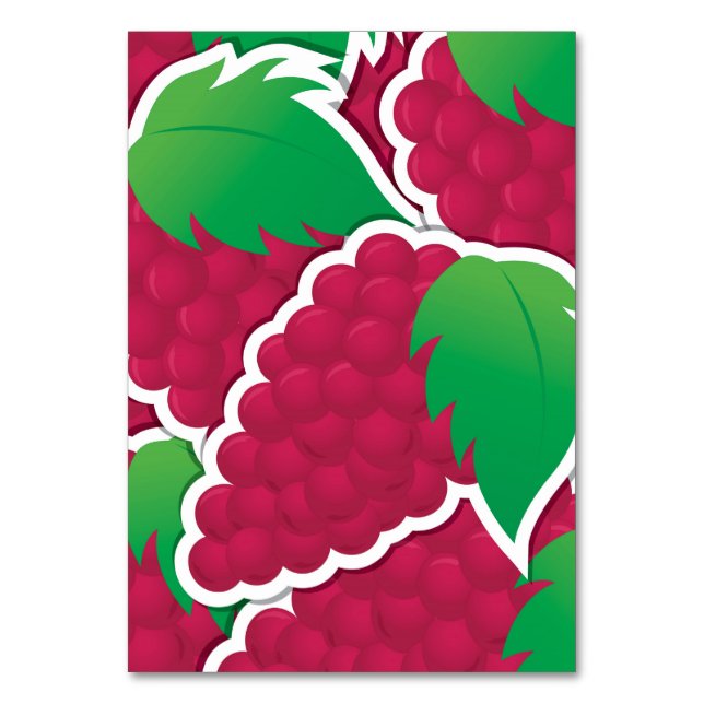Funky red Trauben Tischnummer (Vorderseite)