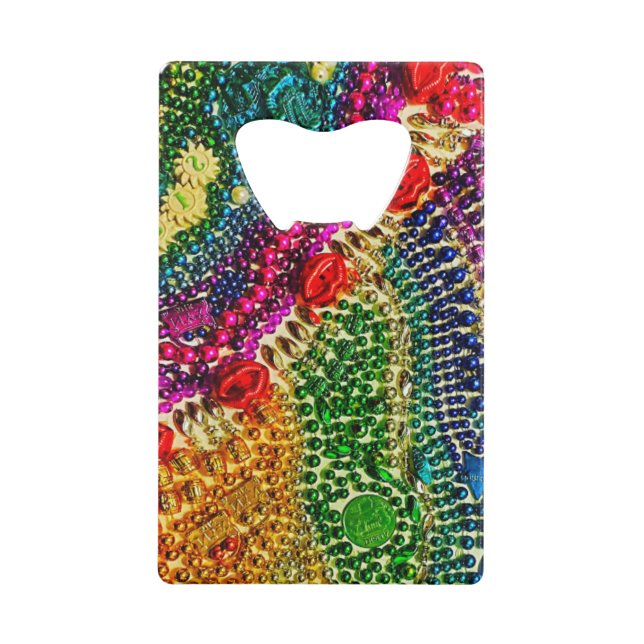 Funky Regenbogen-Mardi-Gras-Perlen-Kunst Geldbeutel Flaschenöffner (Vorderseite)