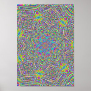 Funky Retro 60er Style Kaleidoscope Poster