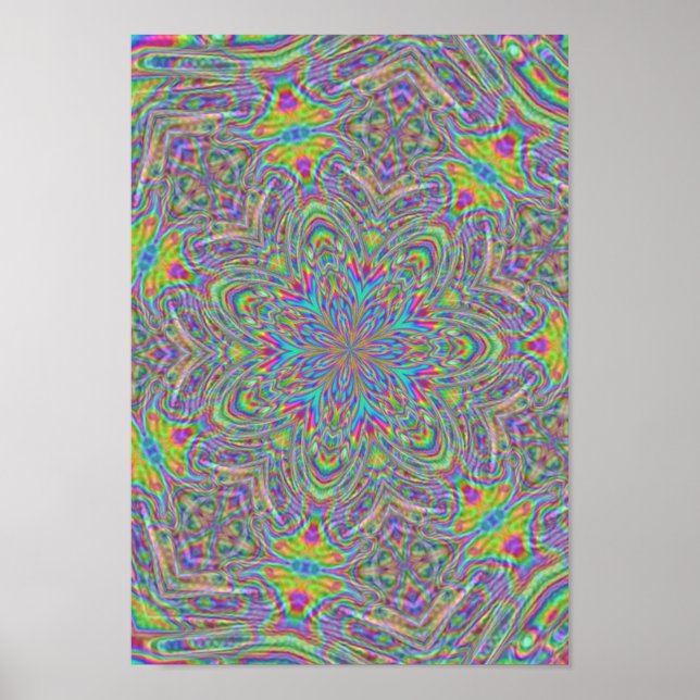 Funky Retro 60er Style Kaleidoscope Poster (Vorne)