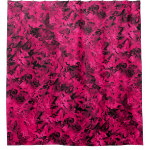 Funky Retro abstraktes magentarotes Rose Posie Duschvorhang