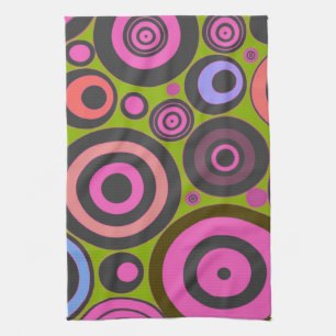 Funky Retro Circles American MoJo Serviette de cui