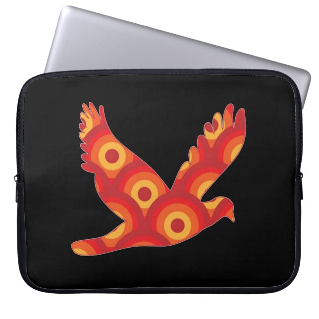 Funky Retro Circles Eagle Laptop Sleeve (Vorderseite)