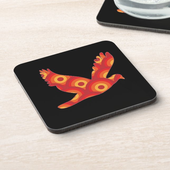 Funky Retro Circles Eagle Untersetzer (Linke Seite)