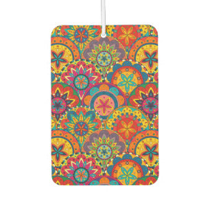 Funky Retro Colorful Mandala Pattern Autolufterfrischer