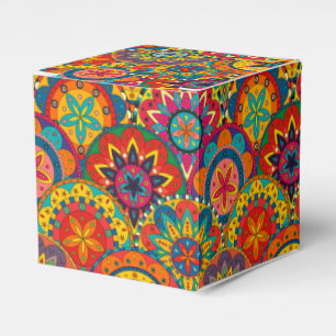 Funky Retro Colorful Mandala Pattern Geschenkschachtel