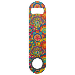 Funky Retro Colorful Mandala Pattern Speedflaschenöffner