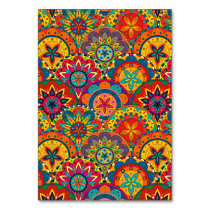 Funky Retro Colorful Mandala Pattern Tischnummer