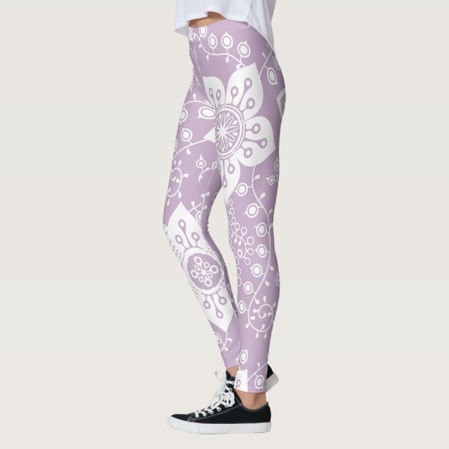 Funky Retro Cool Moderne Blume Art Pattern Leggings (Links)
