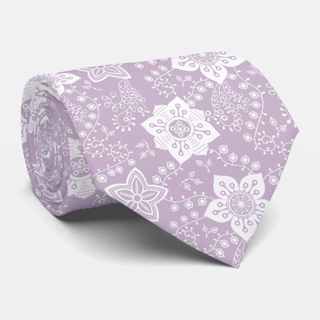 Funky Retro Cool Moderne Blume Muster Krawatte (Gerollt)