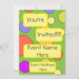 Funky retro farbenfrohe Kreise Einladung