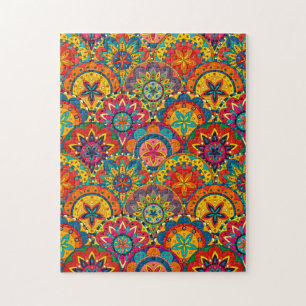 Funky Retro Farbige Mandala Muster