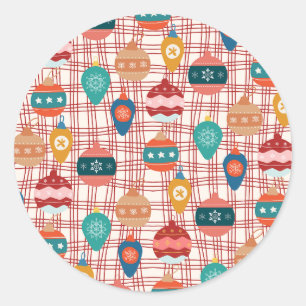 Funky Retro Groovy Vintag nostalgische Weihnachten Runder Aufkleber