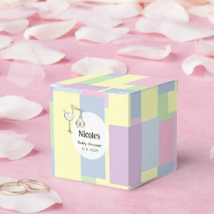 Funky Retro Kubismus Storch Lieferung Babyparty Geschenkschachtel