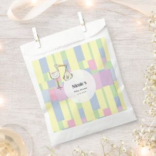 Funky Retro Kubismus Storch Lieferung Babyparty Geschenktütchen