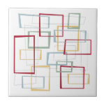 Funky Retro Moderne Plätze Keramik Til Fliese<br><div class="desc">Diese trendige,  moderne Kachel mit dunkelroten,  hellblauen,  sanften grünen und gelben abstrakten Quadraten und Rechtecken bietet eine moderne Kachel. Es wird durch dünne,  abstrakte Quadrate und Rechtecke hervorgehoben. Fügen Sie Ihrem Fliesenprojekt oder als cooles Trivet einen Pop Retro-Spaß hinzu!</div>