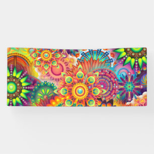 Funky Retro Muster Abstrakt Bohemisch Banner