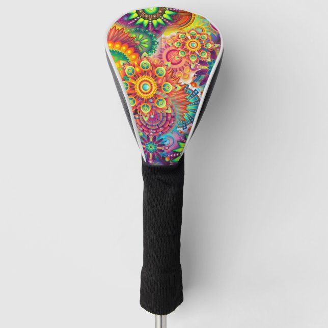 Funky Retro Muster Abstrakt Bohemisch Golf Headcover (Vorderseite)