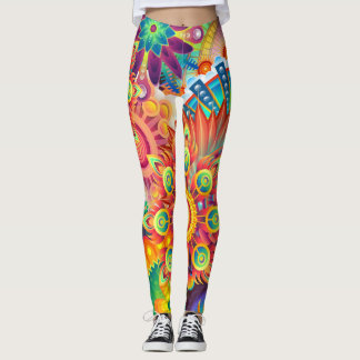Funky Retro Muster Abstrakt Bohemisch Leggings