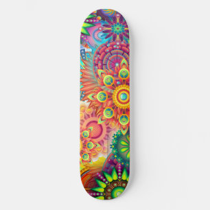 Funky Retro Muster Abstrakt Bohemisch Skateboard