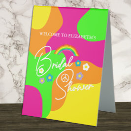 Funky Retro-Polterabend Tischaufsteller