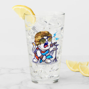 Funky Rockstar Cat - Cool Music Lover Kitty Glas
