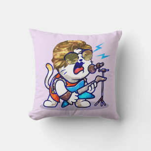 Funky Rockstar Cat - Cool Music Lover Kitty Kissen