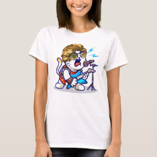 Funky Rockstar Cat - Cool Music Lover Kitty T-Shirt