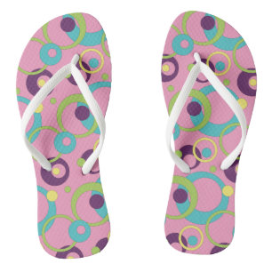 Funky Rosa Kreise Flip Flops