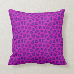 Funky rosa u. lila Leopard-Druck-Muster-Kissen Kissen