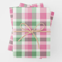 Funky rosa und grünes Kariertes Tartan-Muster