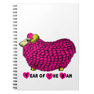Funky rose bélier chinois Année Zodiac Carnet