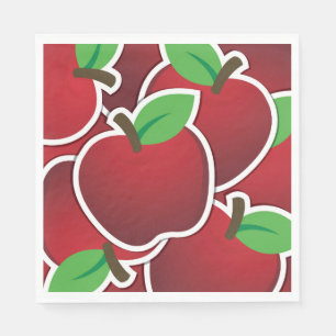 Funky rote Äpfel Serviette