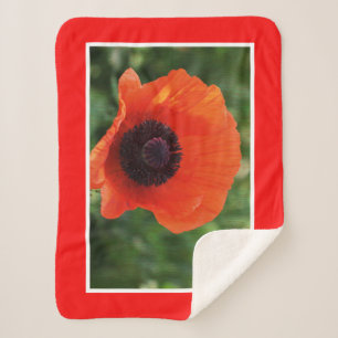 Funky rote Mohnblumen stilisierte Wurfdecke Sherpadecke