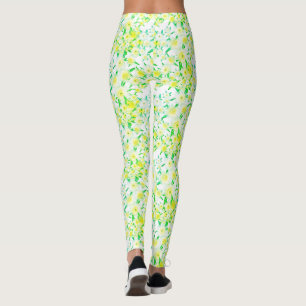Funky saure Feigen Blumen Muster Leggings