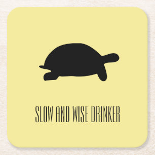 Funky Schildkröte Langsamer und Weiser Trinker Unt Rechteckiger Pappuntersetzer