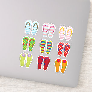 Funky Schuhe bunt Summer flip Flops Aufkleber