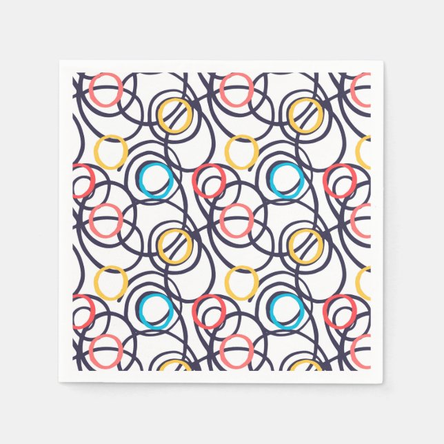 Funky Scribbled Doodles Serviette (Vorderseite)