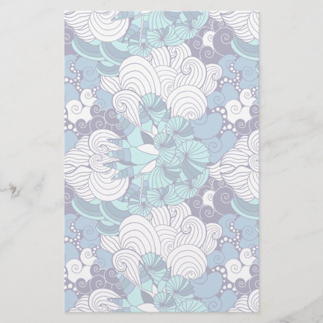 Funky Seashell Pattern Briefpapier (Vorderseite)