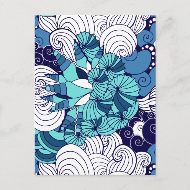Funky Seashell Pattern Postkarte (Vorderseite)