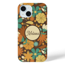 Funky Sixties Retro Blume Power in Braun