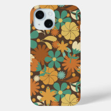 Funky Sixties Retro Blume Power in Braun