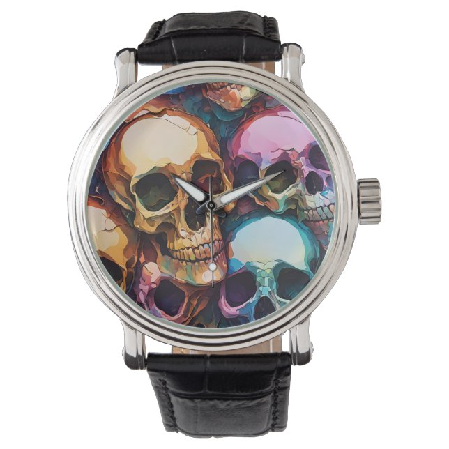 Funky Skulls Armbanduhr (Vorderseite)