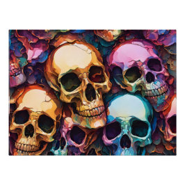 Funky Skulls Poster