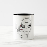 Funky Smoking Alien mit roten Nägeln